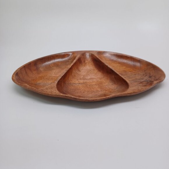 Alii Woods Honolulu Vintage Wood Tray Monkey Pod Wood 3 Sections - Picture 7 of 15